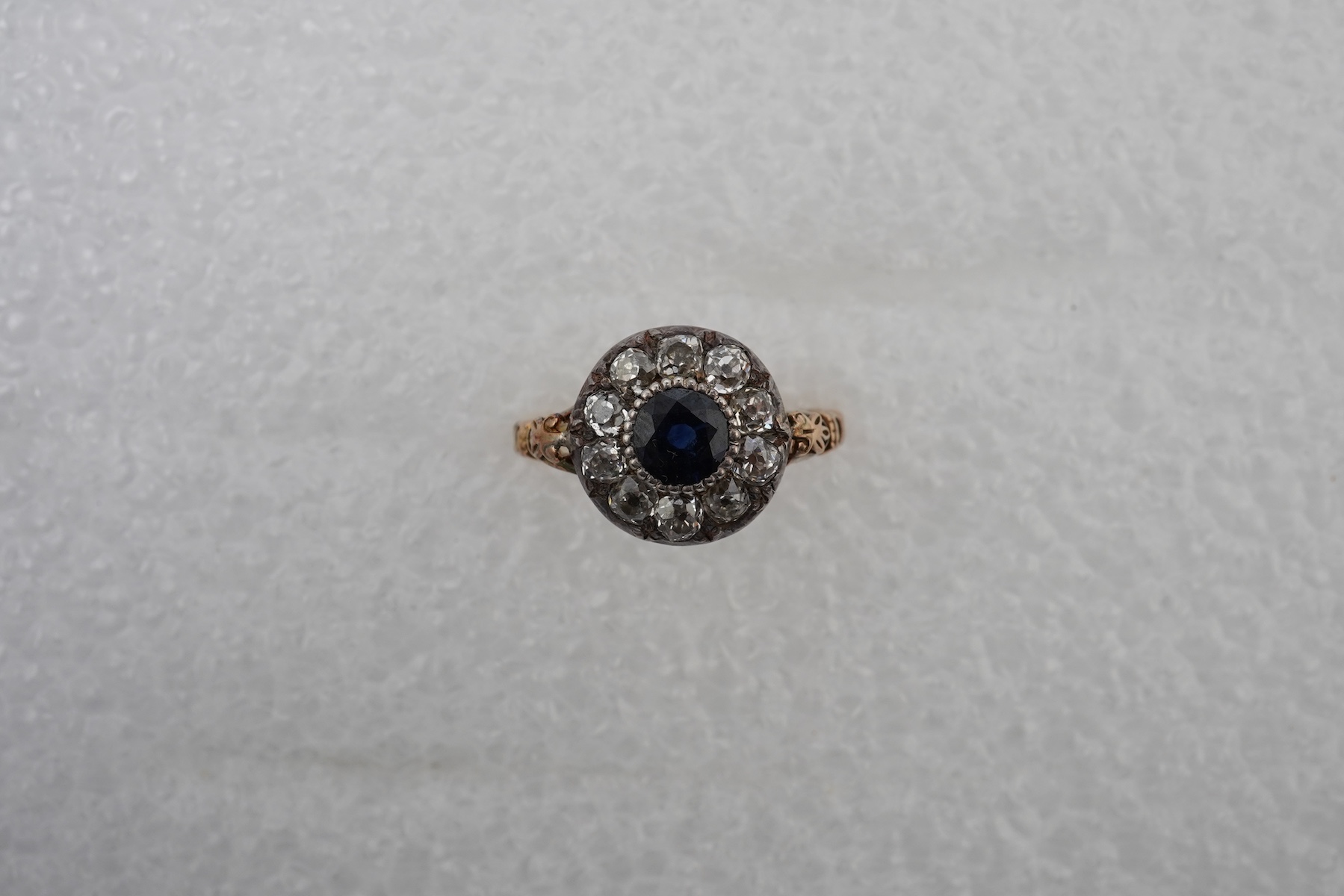 A sapphire and diamond ring, early 19th century